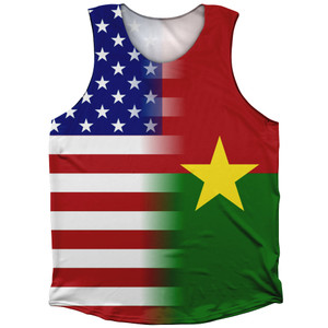 American Flag And Burkina Faso Flag Combination Athletic Tank Top American Flag And Burkina Faso Flag Combination Athletic Tank Top