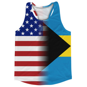 American Flag And Bahamas Flag Combination Running Racerback Singlet Track Tank Top American Flag And Bahamas Flag Combination Running Racerback Singlet Track Tank Top