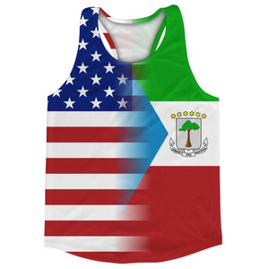 American Flag And Equatorial Guinea Flag Combination Running Racerback Singlet Track Tank Top American Flag And Equatorial Guinea Flag Combination Running Racerback Singlet Track Tank Top