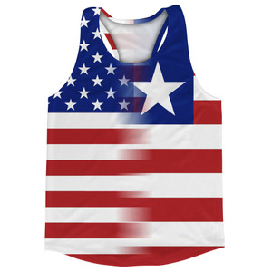 American Flag And Liberia Flag Combination Running Racerback Singlet Track Tank Top American Flag And Liberia Flag Combination Running Racerback Singlet Track Tank Top