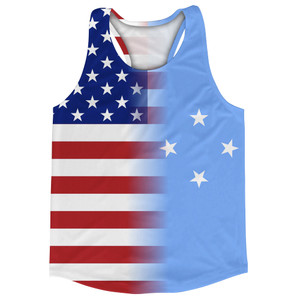American Flag And Micronesia Flag Combination Running Racerback Singlet Track Tank Top American Flag And Micronesia Flag Combination Running Racerback Singlet Track Tank Top