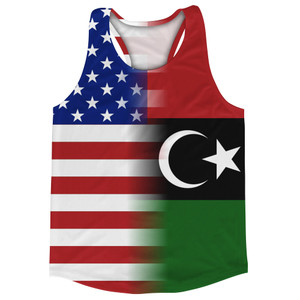 American Flag And Libya Flag Combination Running Racerback Singlet Track Tank Top American Flag And Libya Flag Combination Running Racerback Singlet Track Tank Top