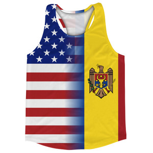 American Flag And Moldova Flag Combination Running Racerback Singlet Track Tank Top American Flag And Moldova Flag Combination Running Racerback Singlet Track Tank Top