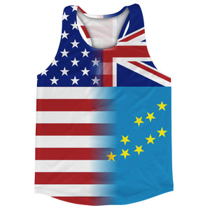 American Flag And Tuvalu Flag Combination Running Racerback Singlet Track Tank Top American Flag And Tuvalu Flag Combination Running Racerback Singlet Track Tank Top