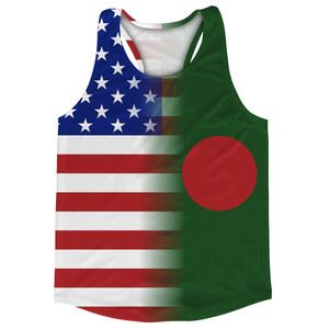 American Flag And Bangladesh Flag Combination Running Racerback Singlet Track Tank Top American Flag And Bangladesh Flag Combination Running Racerback Singlet Track Tank Top