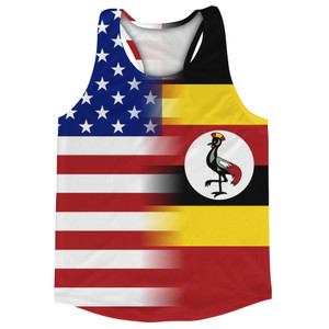 American Flag And Uganda Flag Combination Running Racerback Singlet Track Tank Top American Flag And Uganda Flag Combination Running Racerback Singlet Track Tank Top