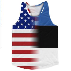 American Flag And Estonia Flag Combination Running Racerback Singlet Track Tank Top American Flag And Estonia Flag Combination Running Racerback Singlet Track Tank Top