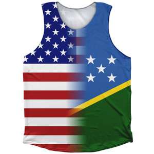 American Flag And Solomon Islands Flag Combination Athletic Tank Top American Flag And Solomon Islands Flag Combination Athletic Tank Top