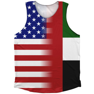 American Flag And United Arab Emirates Flag Combination Athletic Tank Top American Flag And United Arab Emirates Flag Combination Athletic Tank Top