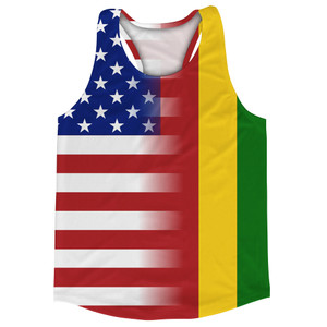 American Flag And Guinea Flag Combination Running Racerback Singlet Track Tank Top American Flag And Guinea Flag Combination Running Racerback Singlet Track Tank Top