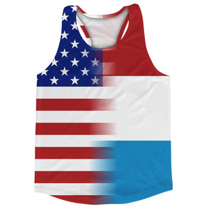 American Flag And Luvembourg Flag Combination Running Racerback Singlet Track Tank Top American Flag And Luvembourg Flag Combination Running Racerback Singlet Track Tank Top