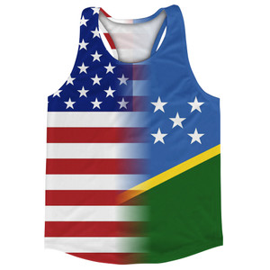 American Flag And Solomon Islands Flag Combination Running Racerback Singlet Track Tank Top American Flag And Solomon Islands Flag Combination Running Racerback Singlet Track Tank Top