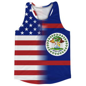 American Flag And Belize Flag Combination Running Racerback Singlet Track Tank Top American Flag And Belize Flag Combination Running Racerback Singlet Track Tank Top