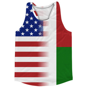 American Flag And Madagascar Flag Combination Running Racerback Singlet Track Tank Top American Flag And Madagascar Flag Combination Running Racerback Singlet Track Tank Top