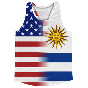 American Flag And Uruguay Flag Combination Running Racerback Singlet Track Tank Top American Flag And Uruguay Flag Combination Running Racerback Singlet Track Tank Top