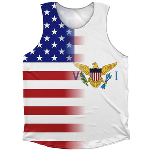 American Flag And US Virgin Islands Flag Combination Athletic Tank Top American Flag And US Virgin Islands Flag Combination Athletic Tank Top