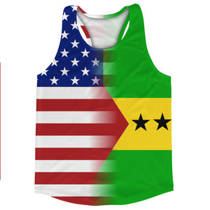 American Flag And Saint Kitts & Nevis Flag Combination Running Racerback Singlet Track Tank Top American Flag And Saint Kitts & Nevis Flag Combination Running Racerback Singlet Track Tank Top