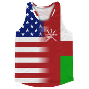 American Flag And Oman Flag Combination Running Racerback Singlet Track Tank Top American Flag And Oman Flag Combination Running Racerback Singlet Track Tank Top