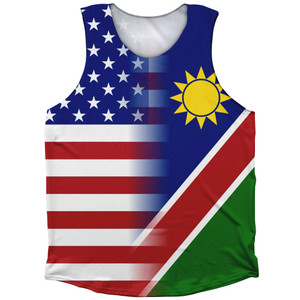 American Flag And Namibia Flag Combination Athletic Tank Top