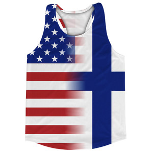 American Flag And Finland Flag Combination Running Racerback Singlet Track Tank Top American Flag And Finland Flag Combination Running Racerback Singlet Track Tank Top