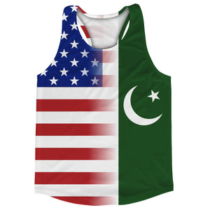 American Flag And Paistan Flag Combination Running Racerback Singlet Track Tank Top American Flag And Paistan Flag Combination Running Racerback Singlet Track Tank Top