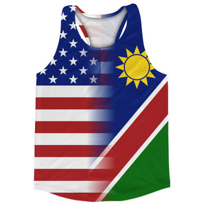 American Flag And Namibia Flag Combination Running Racerback Singlet Track Tank Top American Flag And Namibia Flag Combination Running Racerback Singlet Track Tank Top