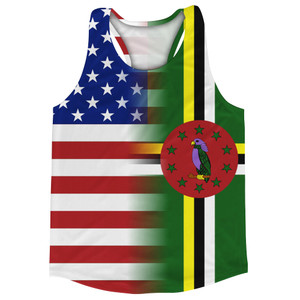 American Flag And Dominica Flag Combination Running Racerback Singlet Track Tank Top American Flag And Dominica Flag Combination Running Racerback Singlet Track Tank Top