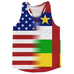 American Flag And Central African Republic Flag Combination Running Racerback Singlet Track Tank Top American Flag And Central African Republic Flag Combination Running Racerback Singlet Track Tank Top