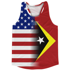 American Flag And Timor-Leste Flag Combination Running Racerback Singlet Track Tank Top American Flag And Timor-Leste Flag Combination Running Racerback Singlet Track Tank Top