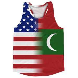 American Flag And Maldives Flag Combination Running Racerback Singlet Track Tank Top American Flag And Maldives Flag Combination Running Racerback Singlet Track Tank Top