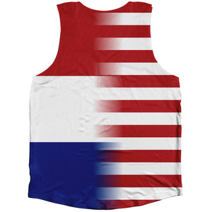American Flag And Netherlands Flag Combination Athletic Tank Top