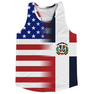 American Flag And Dominican Republic Flag Combination Running Racerback Singlet Track Tank Top American Flag And Dominican Republic Flag Combination Running Racerback Singlet Track Tank Top
