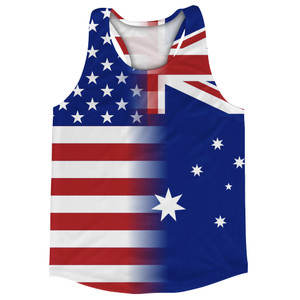 American Flag And Australia Flag Combination Running Racerback Singlet Track Tank Top American Flag And Australia Flag Combination Running Racerback Singlet Track Tank Top