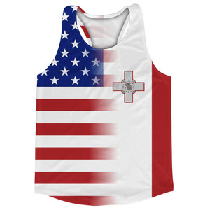 American Flag And Malta Flag Combination Running Racerback Singlet Track Tank Top American Flag And Malta Flag Combination Running Racerback Singlet Track Tank Top
