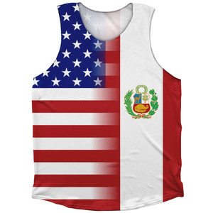 American Flag And Peru Flag Combination Athletic Tank Top American Flag And Peru Flag Combination Athletic Tank Top