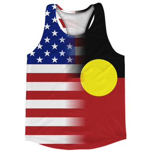 American Flag And Australian Aboriginal Flag Combination Running Racerback Singlet Track Tank Top American Flag And Australian Aboriginal Flag Combination Running Racerback Singlet Track Tank Top