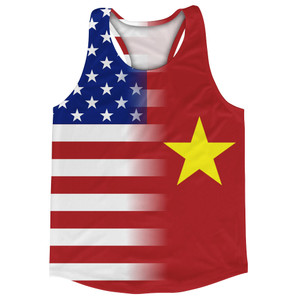 American Flag And Vietnam Flag Combination Running Racerback Singlet Track Tank Top American Flag And Vietnam Flag Combination Running Racerback Singlet Track Tank Top