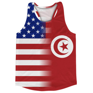 American Flag And Tunisia Flag Combination Running Racerback Singlet Track Tank Top American Flag And Tunisia Flag Combination Running Racerback Singlet Track Tank Top