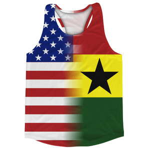 American Flag And Ghana Flag Combination Running Racerback Singlet Track Tank Top American Flag And Ghana Flag Combination Running Racerback Singlet Track Tank Top