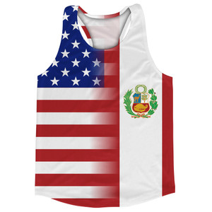 American Flag And Peru Flag Combination Running Racerback Singlet Track Tank Top American Flag And Peru Flag Combination Running Racerback Singlet Track Tank Top