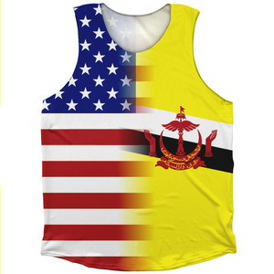 American Flag And Brunei Flag Combination Athletic Tank Top American Flag And Brunei Flag Combination Athletic Tank Top