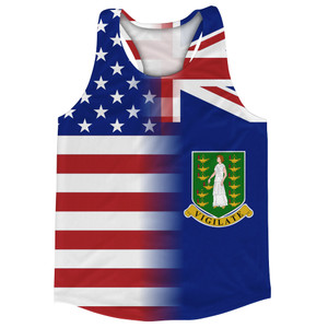 American Flag And British Virgin Islands Flag Combination Running Racerback Singlet Track Tank Top American Flag And British Virgin Islands Flag Combination Running Racerback Singlet Track Tank Top
