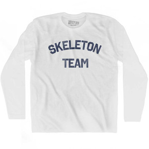Skeleton Team Adult Cotton Long Sleeve T-shirt - White