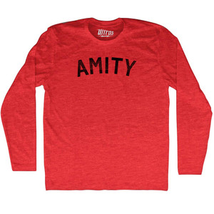 Amity Adult Tri-Blend Long Sleeve T-shirt - Athletic Red