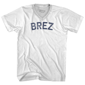 Brez Adult Tri-Blend V-neck T-shirt - White