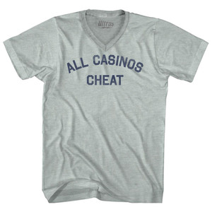 All Casinos Cheat Adult Tri-Blend V-neck T-shirt - Athletic Cool Grey All Casinos Cheat Adult Tri-Blend V-neck T-shirt - Athletic Cool Grey