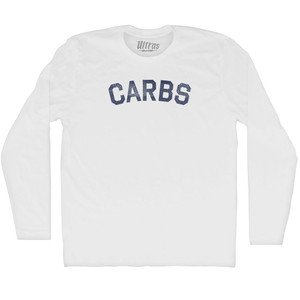 Carbs Adult Cotton Long Sleeve T-shirt - White