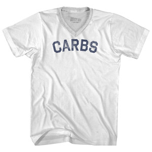 Carbs Adult Tri-Blend V-neck T-shirt - White