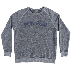 Pew Pew Adult Tri-Blend Sweatshirt - Athletic Grey