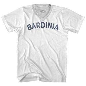 Sardinia Adult Tri-Blend V-neck T-shirt - White